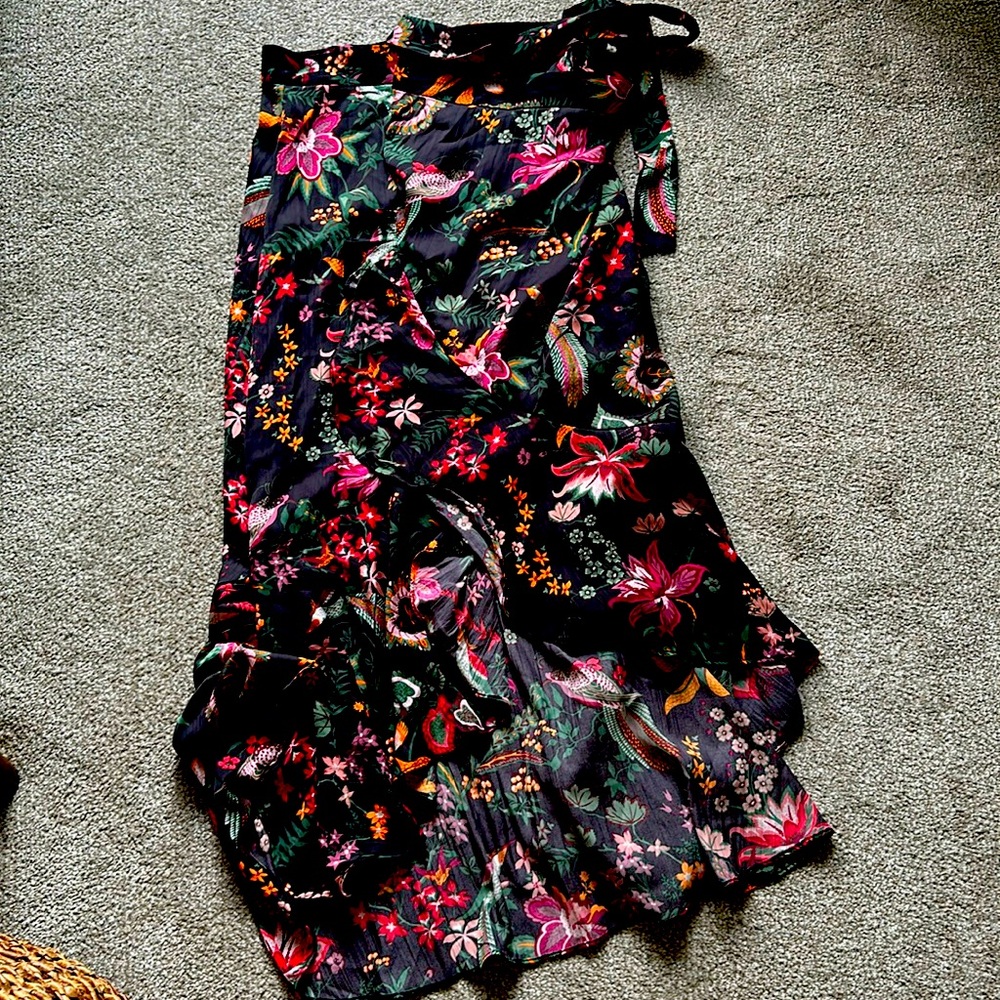 Anthropologie black wrap skirt